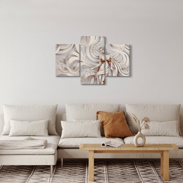 Podoba boginje s cvetličnim motivom (90x60 cm)
