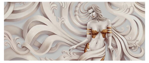 Podoba boginje s cvetličnim motivom (120x50 cm)
