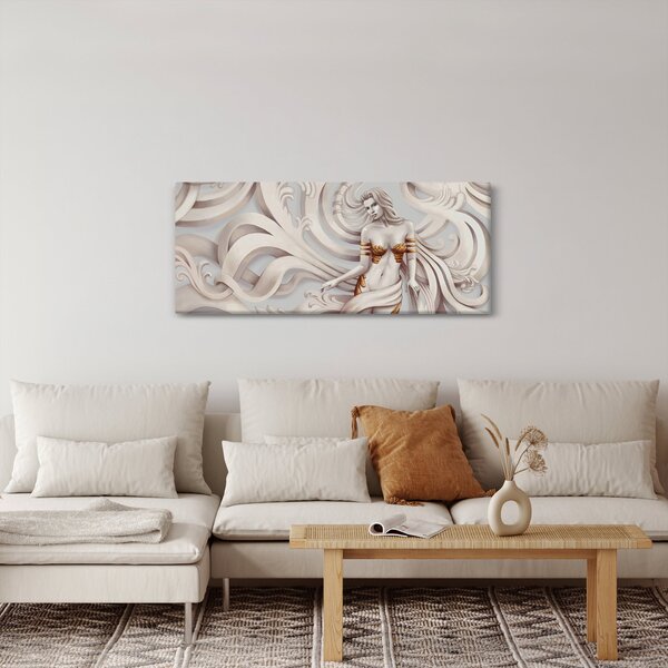 Podoba boginje s cvetličnim motivom (120x50 cm)