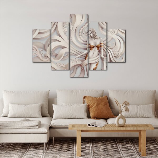 Podoba boginje s cvetličnim motivom (150x105 cm)