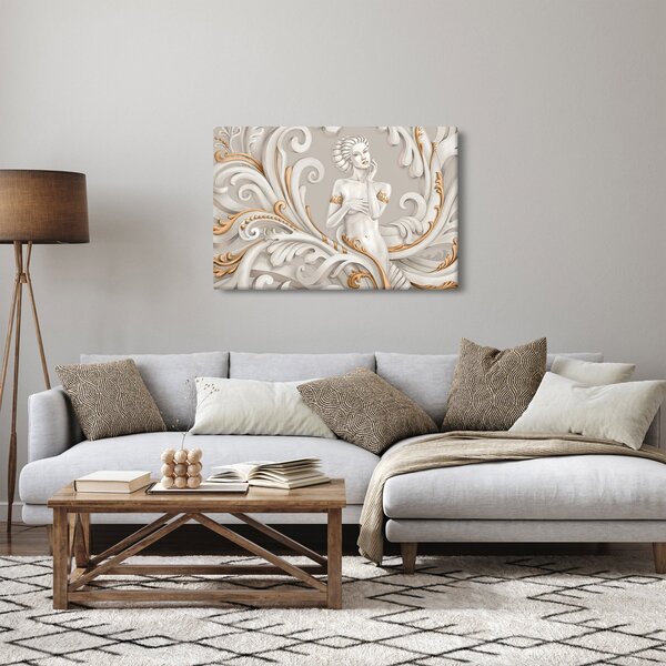 Podoba boginje v okrasnem ozadju (90x60 cm)