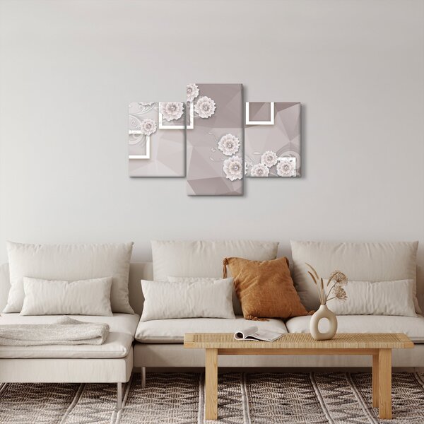 Slika z bež rožami (90x60 cm)
