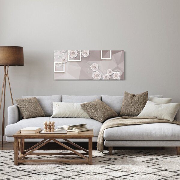 Slika z bež rožami (120x50 cm)