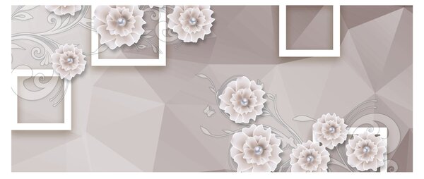 Slika z bež rožami (120x50 cm)