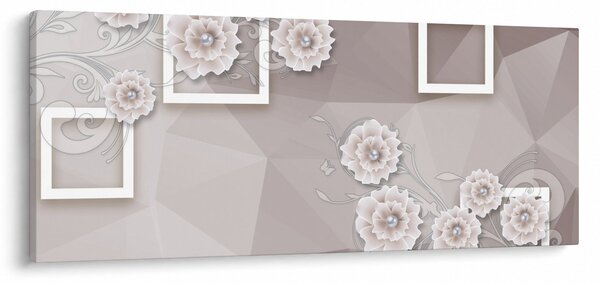 Slika z bež rožami (120x50 cm)