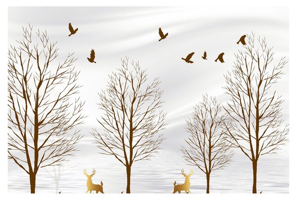 Slika - Jeleni pred reko (90x60 cm)