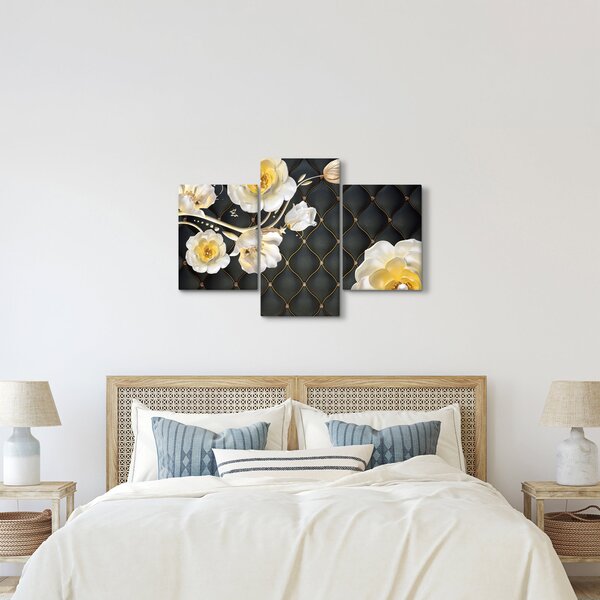 Slika cvetov bele vrtnice (90x60 cm)