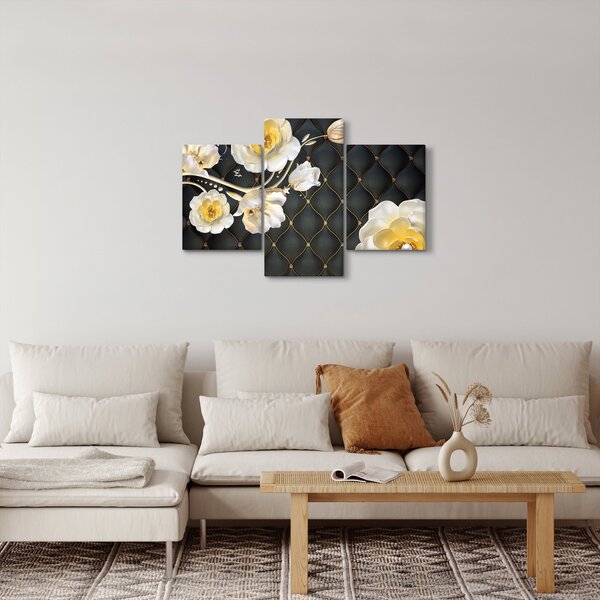 Slika cvetov bele vrtnice (90x60 cm)