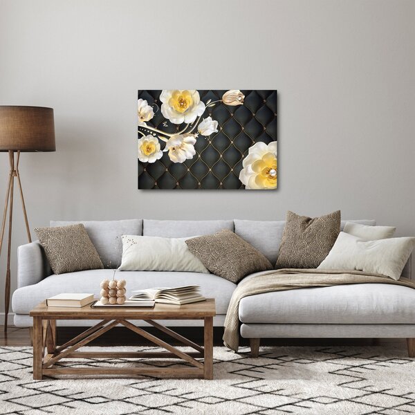 Slika cvetov bele vrtnice (70x50 cm)