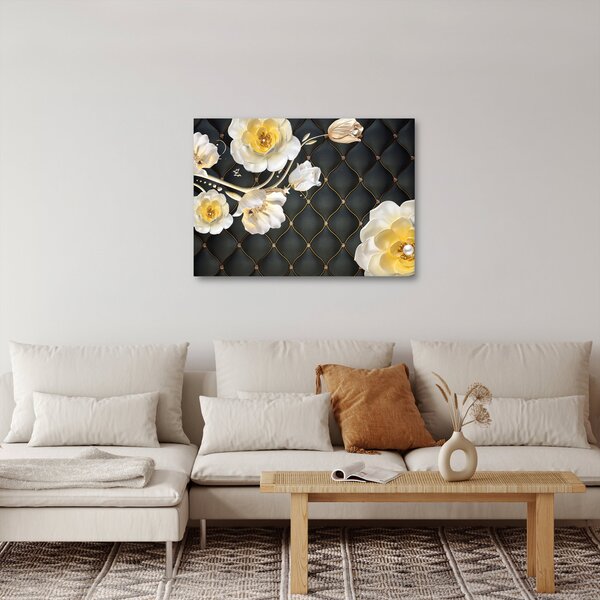 Slika cvetov bele vrtnice (70x50 cm)