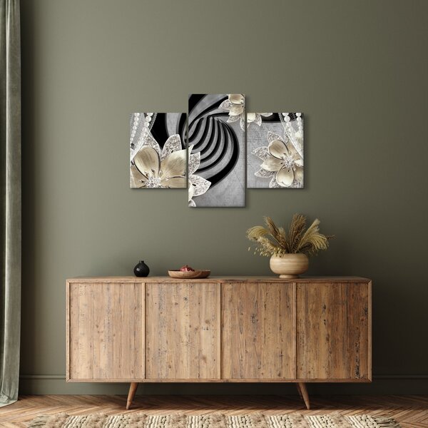 Slika - 3D zlate rože (90x60 cm)