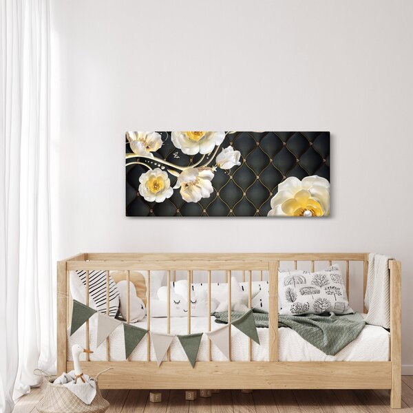 Slika cvetov bele vrtnice (120x50 cm)