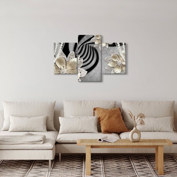 Slika - 3D zlate rože (90x60 cm)