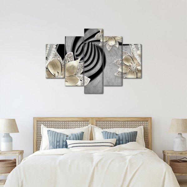 Slika - 3D zlate rože (150x105 cm)