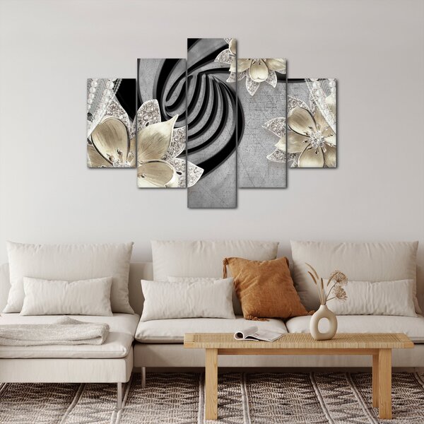 Slika - 3D zlate rože (150x105 cm)