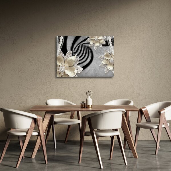 Slika - 3D zlate rože (70x50 cm)