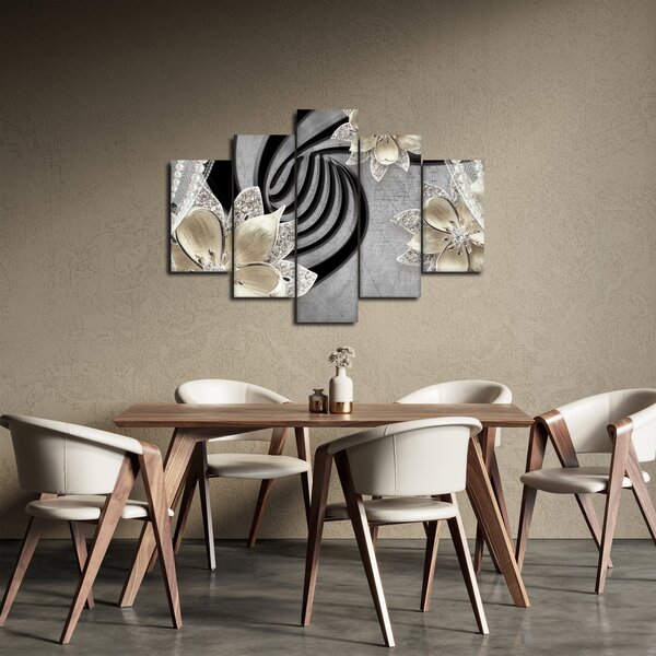 Slika - 3D zlate rože (150x105 cm)