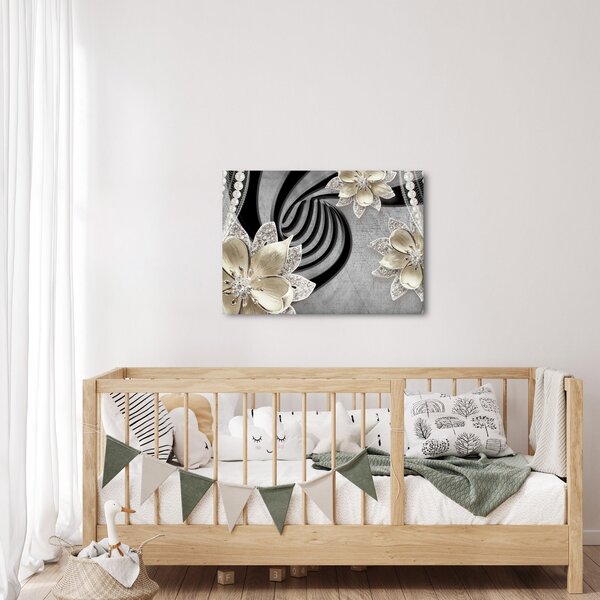 Slika - 3D zlate rože (70x50 cm)