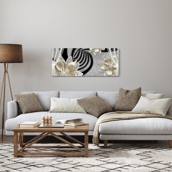 Slika - 3D zlate rože (120x50 cm)