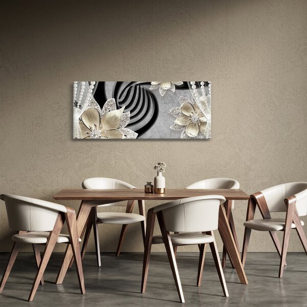 Slika - 3D zlate rože (120x50 cm)