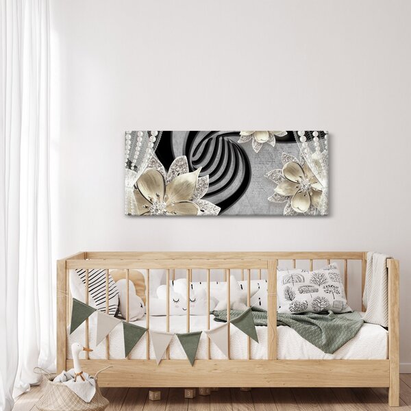 Slika - 3D zlate rože (120x50 cm)