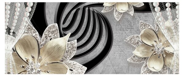 Slika - 3D zlate rože (120x50 cm)