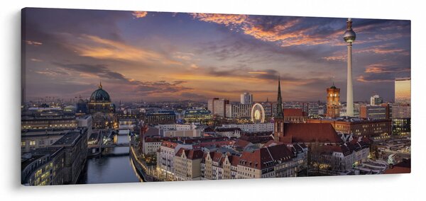Slika - Sončni zahod nad Berlinom (120x50 cm)