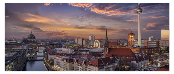 Slika - Sončni zahod nad Berlinom (120x50 cm)