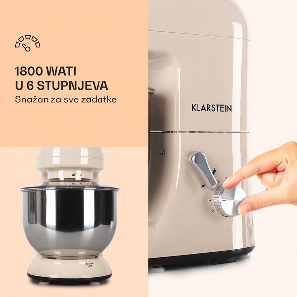 Klarstein Bella 1800W 5L Kuhinjski Robot Krem