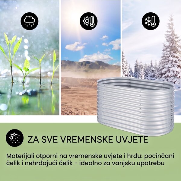 Blumfeldt High Grow, srebrni, 1,6 m,povišena žardinjera, pocinčani alumijij