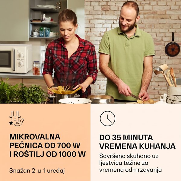 Klarstein Caroline, mikrovalna pećnica, krem