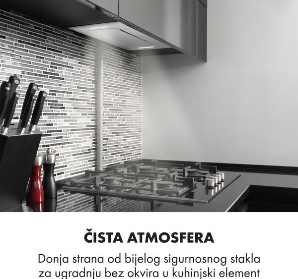 Klarstein Hektor, napa, ugrađena, 52 cm, snaga usisavanja 467 m³ / h, LED, dodir, staklo