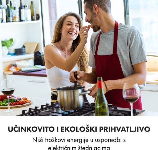 Klarstein Ignito 4 Zonen, plinska ploča za kuhanje, 4 Sabaf plamenika, nehrđajući čelik, srebrna
