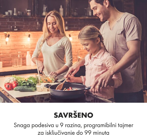 Klarstein Delicatessa 3, indukcijska ploča za kuhanje, 3 zone, 5800W, staklokeramička, crna boja