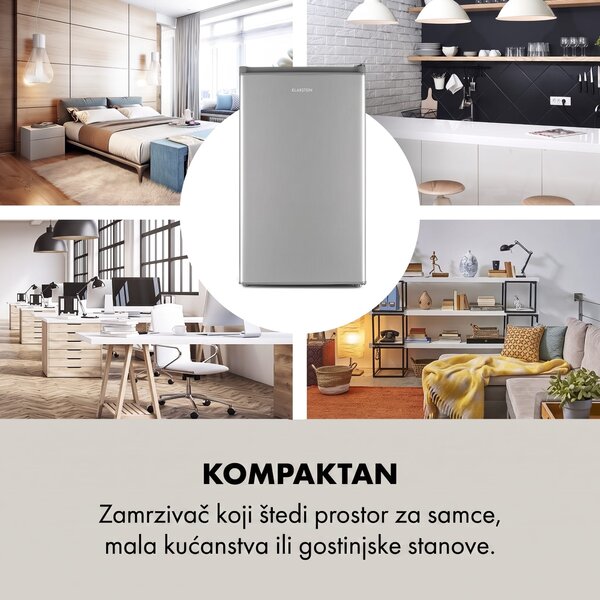 Klarstein Garfield Eco L, zamrzivač, 64l, 3 police, sivi