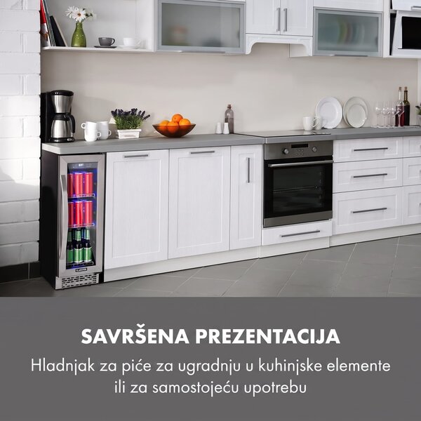 Klarstein Beerlager 56, hladnjak za napitke, 56 L, 20 boca, energetska klasa G, nehrđajući čelik, crni