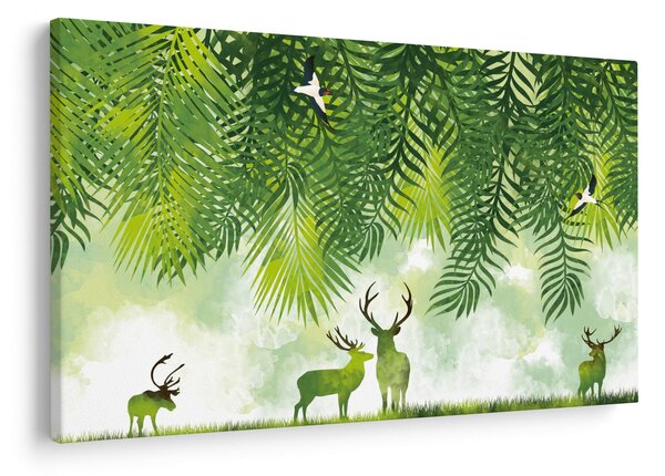 Slika - Jeleni v gozdu (90x60 cm)
