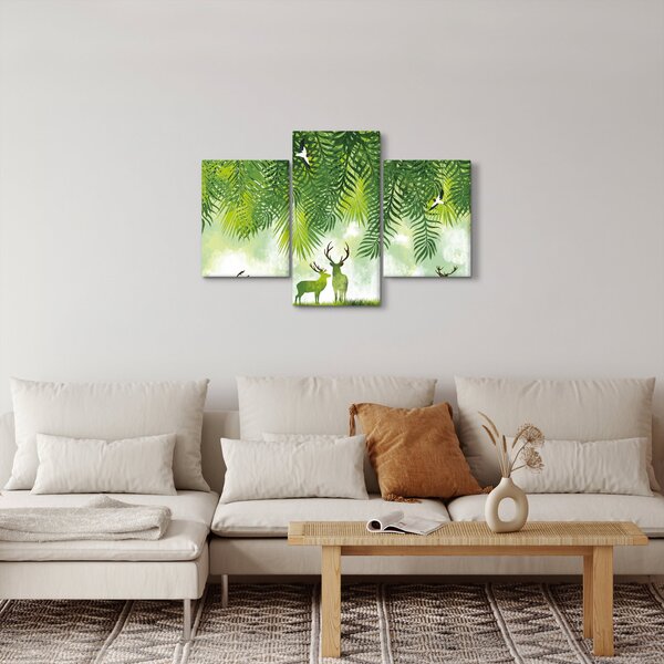 Slika - Jeleni v gozdu (90x60 cm)