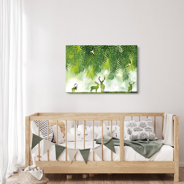 Slika - Jeleni v gozdu (90x60 cm)