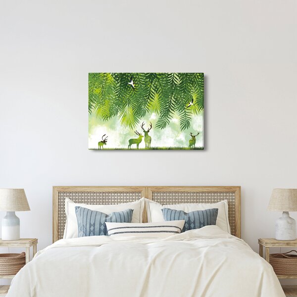 Slika - Jeleni v gozdu (90x60 cm)