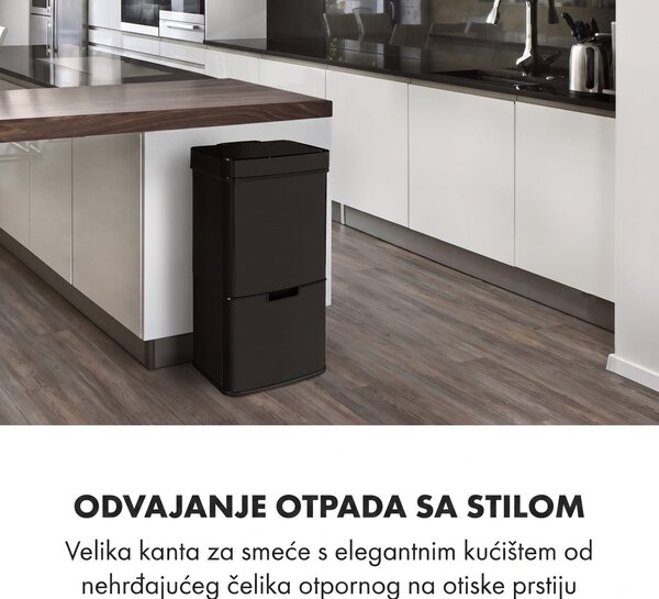 Klarstein Touchless, kanta za smeće, senzor, 72 l, ABS/PP/nehrđajući čelik, crna