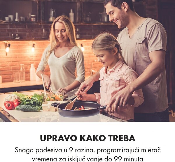 Klarstein Delicatessa 77 Hibrid, ugradbena ploča za kuhanje, indukcija, 4 zone, 7000 W