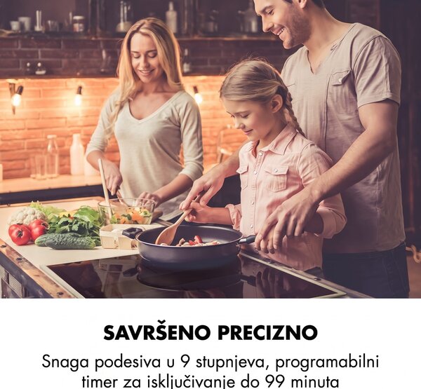 Klarstein Delicatessa 60 Prime, indukcijska ploča za kuhanje, 4 zone, 7000 W, timer, crna