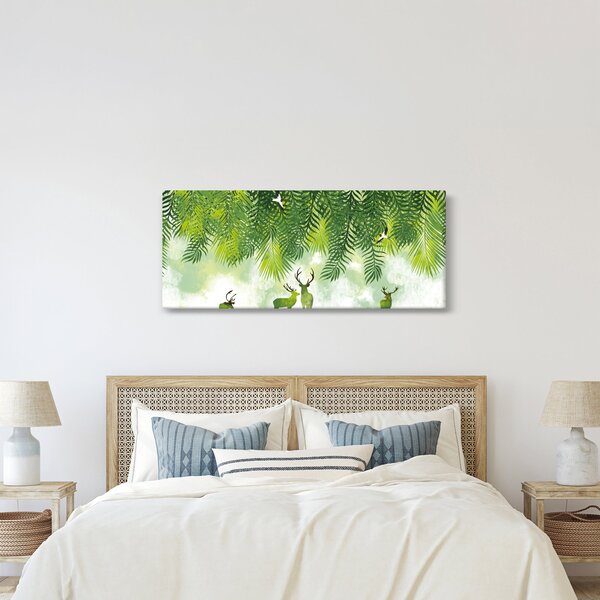 Slika - Jeleni v gozdu (120x50 cm)