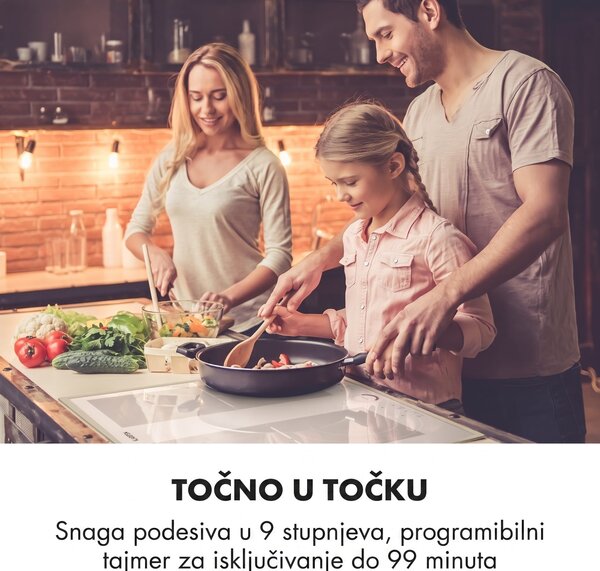 Klarstein Delicatessa 60 Prime, indukcijska ploča za kuhanje, 4 zone, 7000 W, timer, bijela