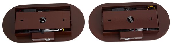 Set od 2 retro zidne svjetiljke smeđe boje, uključujući LED s 3 koraka prigušivanja i USB-C - Lila