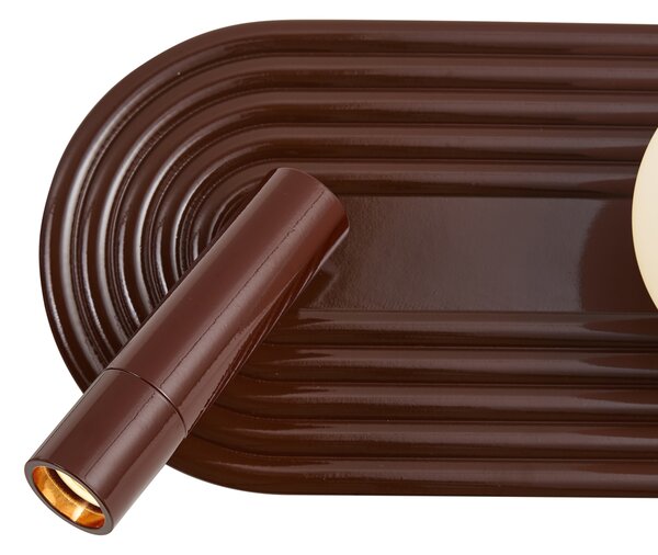 Set od 2 retro zidne svjetiljke smeđe boje, uključujući LED s 3 koraka prigušivanja i USB-C - Lila