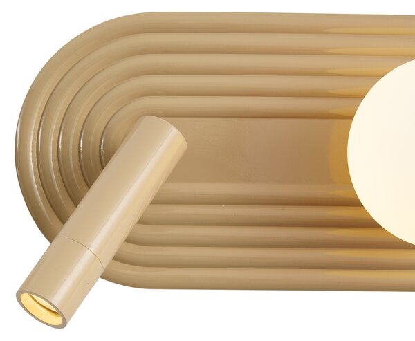 Set od 2 retro zidne svjetiljke taupe, uklj. LED s 3-stupanjskim prigušivanjem i USB-C - Lila