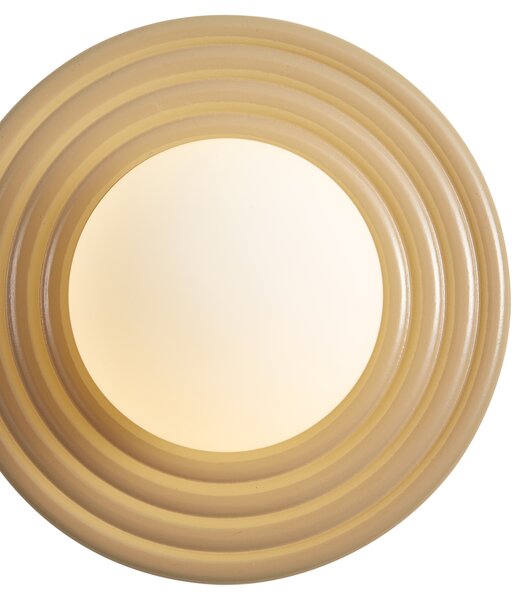 Retro Wall Lamp Taupe with Opal Round 20cm IP44 - Lila