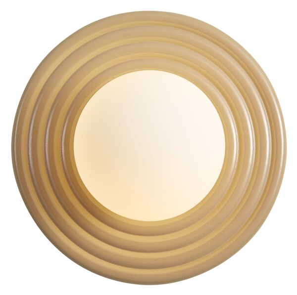 Retro Wall Lamp Taupe with Opal Round 20cm IP44 - Lila